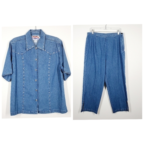 COUNTRY WEAR DENIM SET WITH STAR ACCENTS - Picture 1 of 13